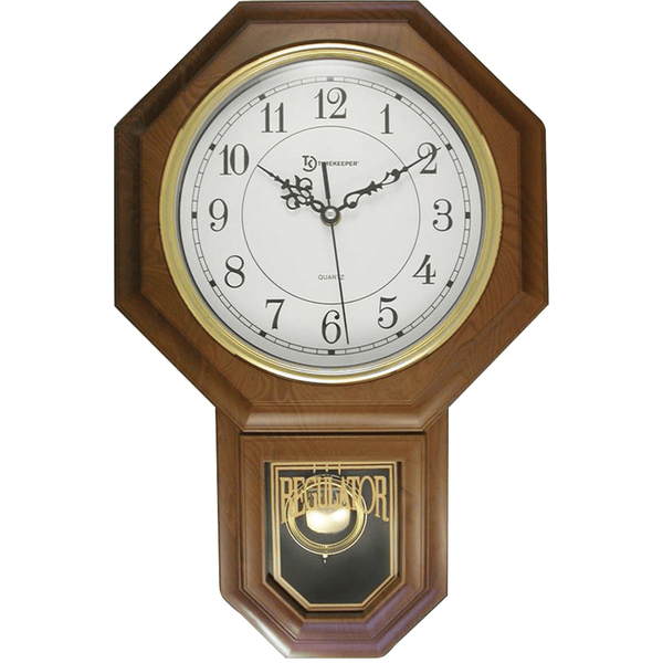 Timekeeper Essex 18.75" Modern Pendulum Wall Clock (Faux Wood) EasyOptionXY LLC