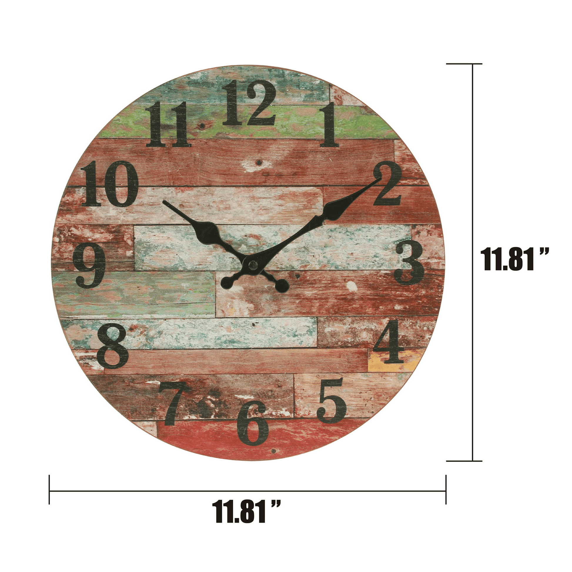 Stonebriar 12" Red Analog Round Farmhouse Battery Operated Wall Clock EasyOptionXY LLC