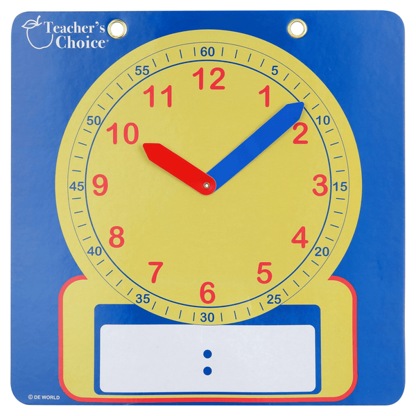 Educational Demonstration Teaching Clock with Erasable Writing Surface, Yellow EasyOptionXY LLC