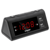 SHARP Dual Alarm Clock with 2 x USB Charge Ports, Black with Red LED Display EasyOptionXY LLC