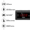 SHARP Dual Alarm Clock with 2 x USB Charge Ports, Black with Red LED Display EasyOptionXY LLC