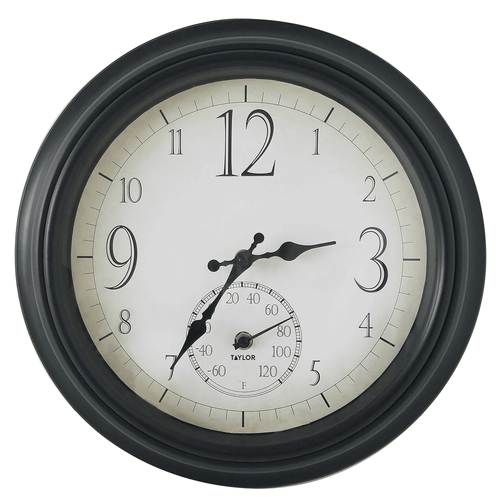 Taylor 14" Decorative Clock with Thermometer EasyOptionXY LLC
