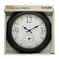 Taylor 14" Decorative Clock with Thermometer EasyOptionXY LLC