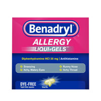Benadryl Liqui-Gels Antihistamine Allergy Medicine; Dye Free; 24 Count EasyOptionXY LLC