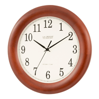La Crosse Technology 12.5 Inch Cherry finish Oak Wood Atomic Analog Clock, WT-3122A-Int EasyOptionXY LLC