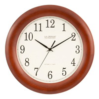 La Crosse Technology 12.5 Inch Cherry finish Oak Wood Atomic Analog Clock, WT-3122A-Int EasyOptionXY LLC