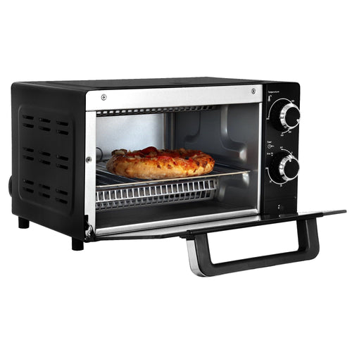 Total Chef 4 Slice Countertop Toaster Oven with Convection 1000W Stainless Steel Baking Rack and Pan, Black EasyOptionXY LLC
