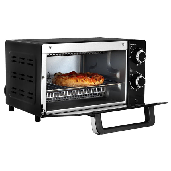 Total Chef 4 Slice Countertop Toaster Oven with Convection 1000W Stainless Steel Baking Rack and Pan, Black EasyOptionXY LLC