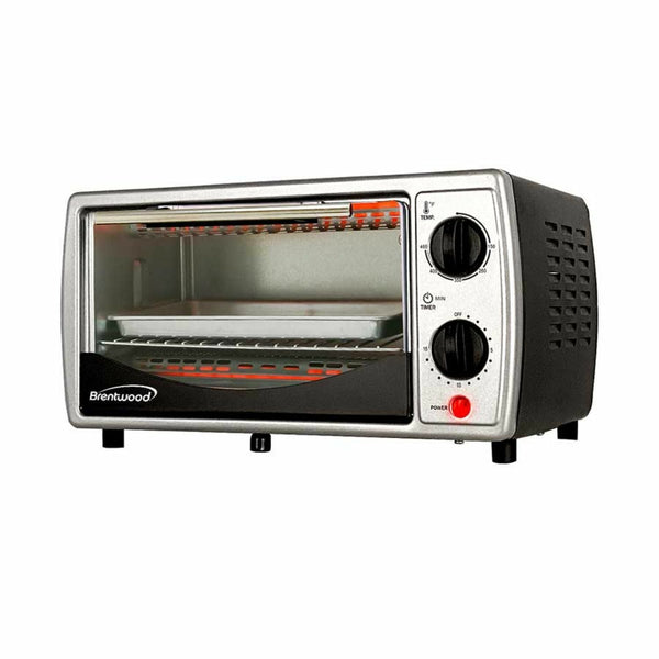 Brentwood Appliances TS-345B Stainless Steel 4 Slice Toaster Oven - Black, Silver EasyOptionXY LLC