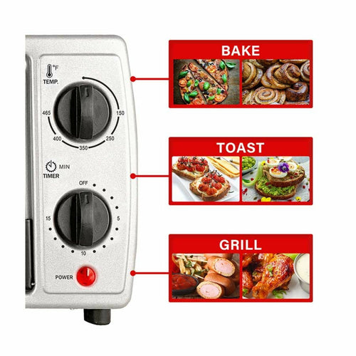 Brentwood Appliances TS-345B Stainless Steel 4 Slice Toaster Oven - Black, Silver EasyOptionXY LLC