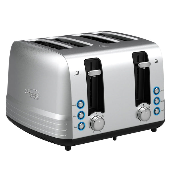 Brentwood Select TS-447S 1,500-Watt Extra-Wide Stainless Steel 4-Slice Toaster EasyOptionXY LLC