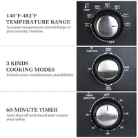 Dubbin Small Toaster Oven Countertop, Black EasyOptionXY LLC