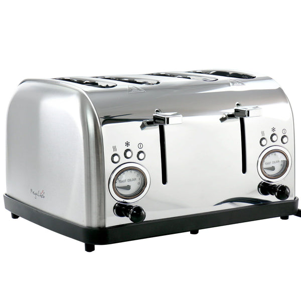 MegaChef 4 Slice Wide Slot Toaster with Variable Browning in Silver EasyOptionXY LLC