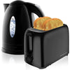 OVENTE 1.7L Electric Kettle + 2-Slice Toaster Combo with 6-Shade Settings, New- Black KP72B + TP2210B EasyOptionXY LLC