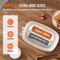 SKYSHALO 2 Slice Stainless Steel Toaster Cancel Defrost Bagel with Removable Crumb EasyOptionXY LLC