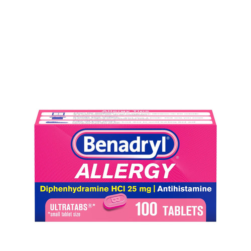 Benadryl Ultratabs Antihistamine Cold & Allergy Relief Tablets; 100 Count EasyOptionXY LLC