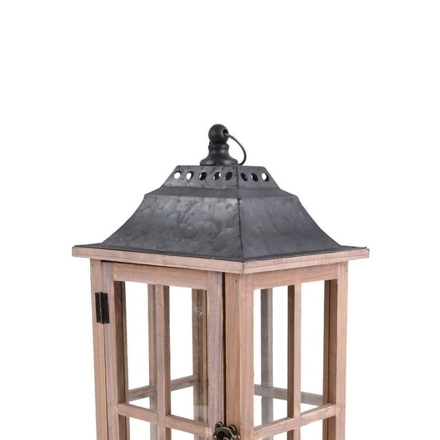 Better Homes & Gardens Rustic Wood Candle Holder Lantern, Medium EasyOptionXY LLC