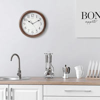 Seiko 13" Round Brown Oak Quiet Sweep Wall Clock, Analog, Quartz QXA129BLH EasyOptionXY LLC