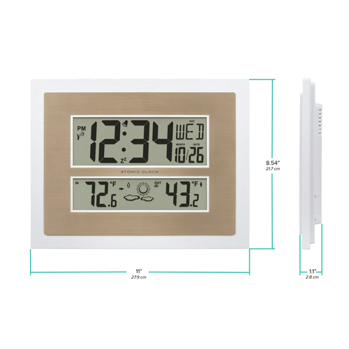 La Crosse Technology Atomic Digital White & Champagne Contemporary Clock, 512-14937-Int EasyOptionXY LLC