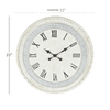 DecMode 22" White Wood Carved Beading Wall Clock EasyOptionXY LLC