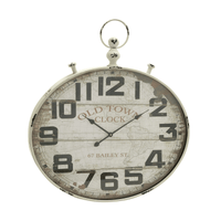 DecMode 36" White Metal Pocket watch Style Wall Clock EasyOptionXY LLC