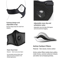 Performance Sports Face Mask with Activated Carbon Filter and Breathing Valves Jupiter Gear