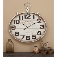 DecMode 36" White Metal Pocket watch Style Wall Clock EasyOptionXY LLC