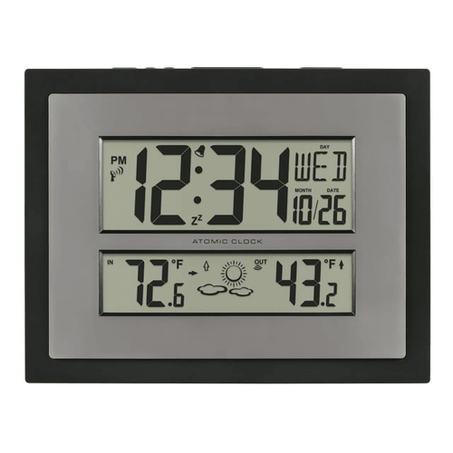 La Crosse Technology Atomic Digital Black & Silver Contemporary Clock, 512-65937-Int EasyOptionXY LLC