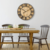 Westclox 16" Natural Wood Grain with Raised Roman Numerals & Iron Finish Analog QA Wall Clock EasyOptionXY LLC