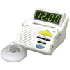 Sonic Alert - Sonic Boom Alarm Clock & Notification Hub with Bedroom Lamp Connection Input, Bed Shaker Vibrator and Large Digital Display - White EasyOptionXY LLC