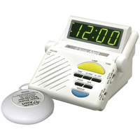 Sonic Alert - Sonic Boom Alarm Clock & Notification Hub with Bedroom Lamp Connection Input, Bed Shaker Vibrator and Large Digital Display - White EasyOptionXY LLC