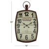 DecMode 19" x 33" Red Metal Pocket Watch Style Wall Clock EasyOptionXY LLC