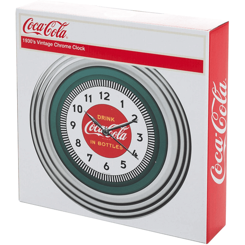 11.75" Coca-Cola Clock with Chrome Finish, 1930's Style EasyOptionXY LLC