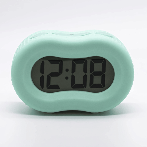 Timelink Rubber Smartlight Fashion Digital LCD Bedside or Travel Alarm Clock - Mint Green EasyOptionXY LLC