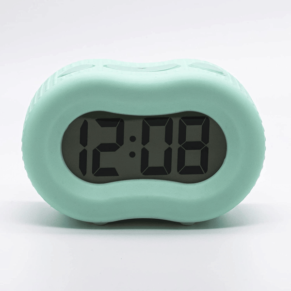 Timelink Rubber Smartlight Fashion Digital LCD Bedside or Travel Alarm Clock - Mint Green EasyOptionXY LLC