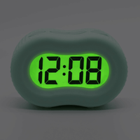 Timelink Rubber Smartlight Fashion Digital LCD Bedside or Travel Alarm Clock - Mint Green EasyOptionXY LLC