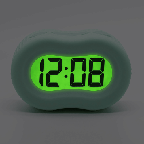 Timelink Rubber Smartlight Fashion Digital LCD Bedside or Travel Alarm Clock - Mint Green EasyOptionXY LLC