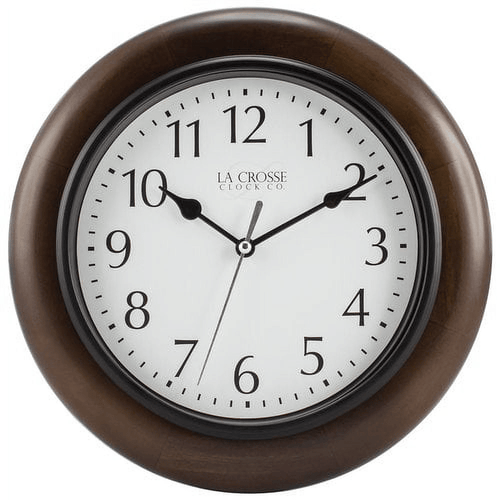 La Crosse Clock 10 In Brown Linwood Classic Analog Quartz Wood Wall Clock, 404-2625 EasyOptionXY LLC