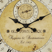 DecMode 32" Brown Wooden Distressed Wall Clock with Typography EasyOptionXY LLC