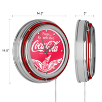 Wings Coca Cola Neon Clock - Two Neon Rings EasyOptionXY LLC