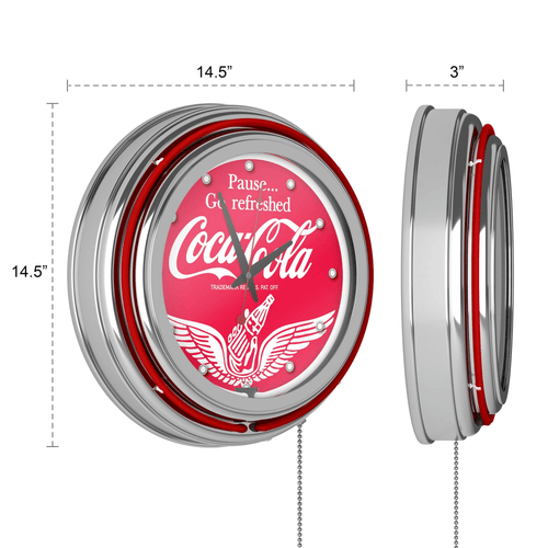 Wings Coca Cola Neon Clock - Two Neon Rings EasyOptionXY LLC