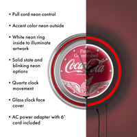 Wings Coca Cola Neon Clock - Two Neon Rings EasyOptionXY LLC