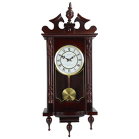 Bedford Clock Collection Classic 31" Chiming Wall Clock With Roman Numerals And A Swinging Pendulum in a Cherry Oak Finish EasyOptionXY LLC