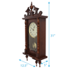 Bedford Clock Collection Classic 31" Chiming Wall Clock With Roman Numerals And A Swinging Pendulum in a Cherry Oak Finish EasyOptionXY LLC
