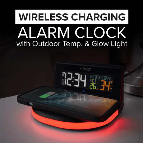 La Crosse Wireless 5W Charging Station Black LCD Alarm Clock with Temp, 617-84947-Int EasyOptionXY LLC