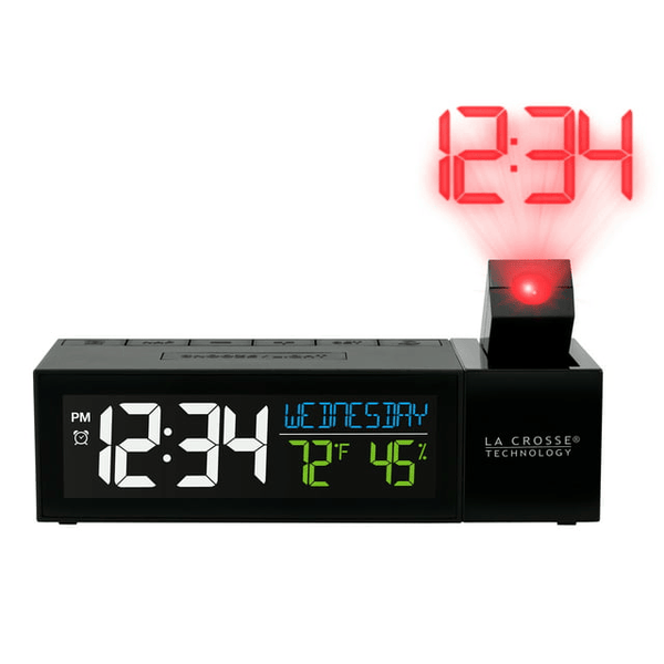 La Crosse Technology Black Pop-up Bar Projection LCD Alarm Clock with USB Port, 616-1950-INT EasyOptionXY LLC