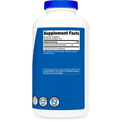 Nutricost Creatine Monohydrate 750mg, 500 Capsules - Fitness Supplement EasyOptionXY LLC