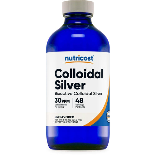 Nutricost Colloidal Silver 8oz 30PPM - Glass Bottles, Bio-Active Colloidal Silver Supplement EasyOptionXY LLC