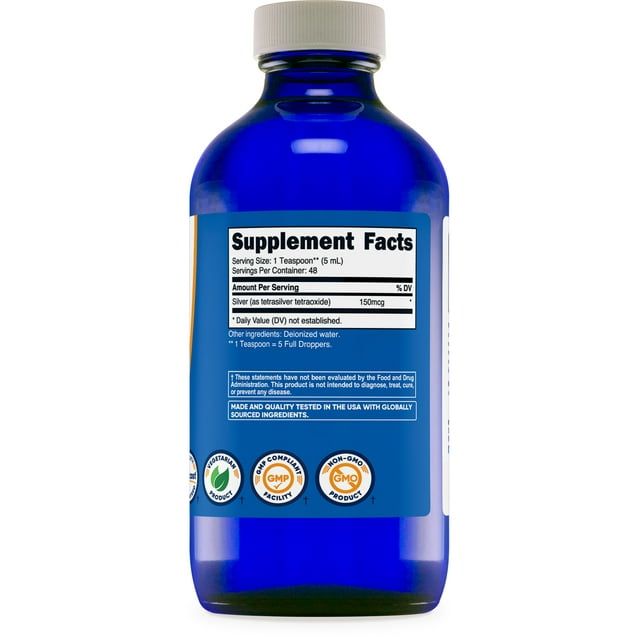 Nutricost Colloidal Silver 8oz 30PPM - Glass Bottles, Bio-Active Colloidal Silver Supplement EasyOptionXY LLC