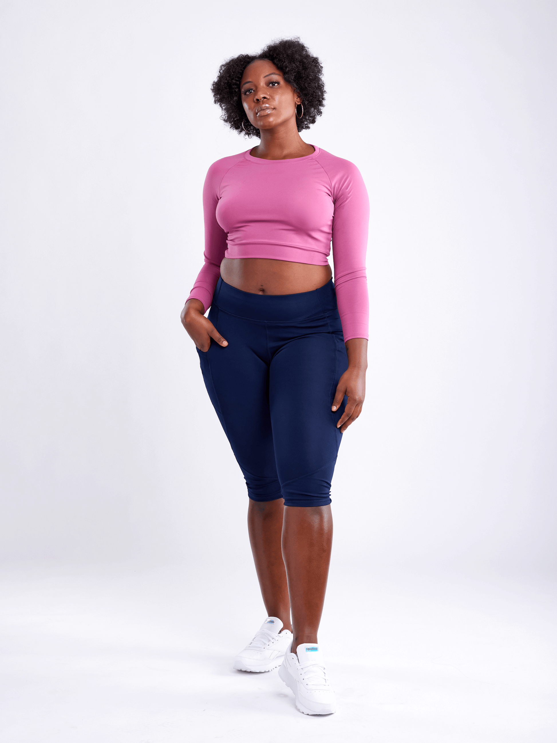 JupiterGear Mid-Rise Capri Fitness Leggings with Side Pockets Jupiter Gear